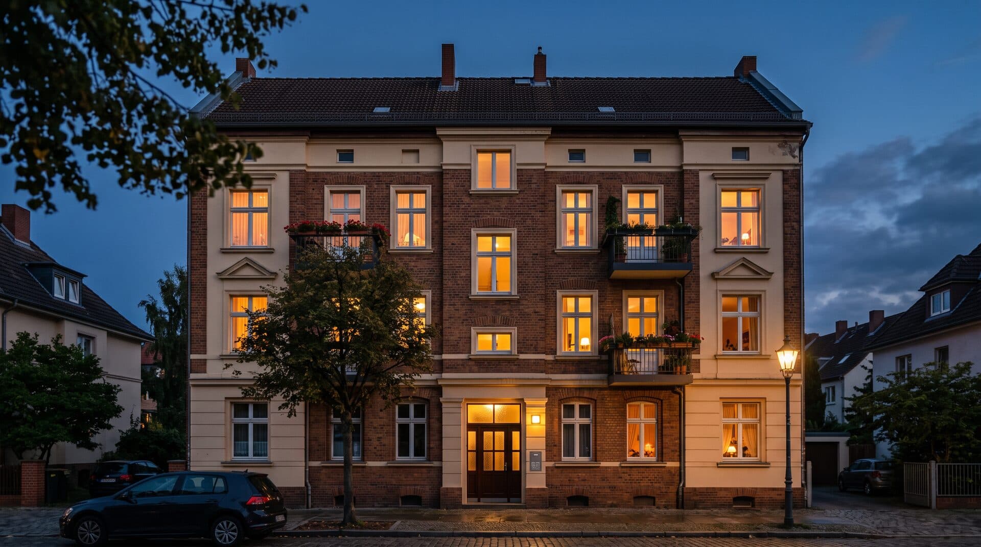 Mietverwaltung — Objektbeispiel zur blauen Stunde